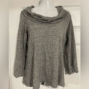 Grey Anthropologie One September cowl neck top size S
